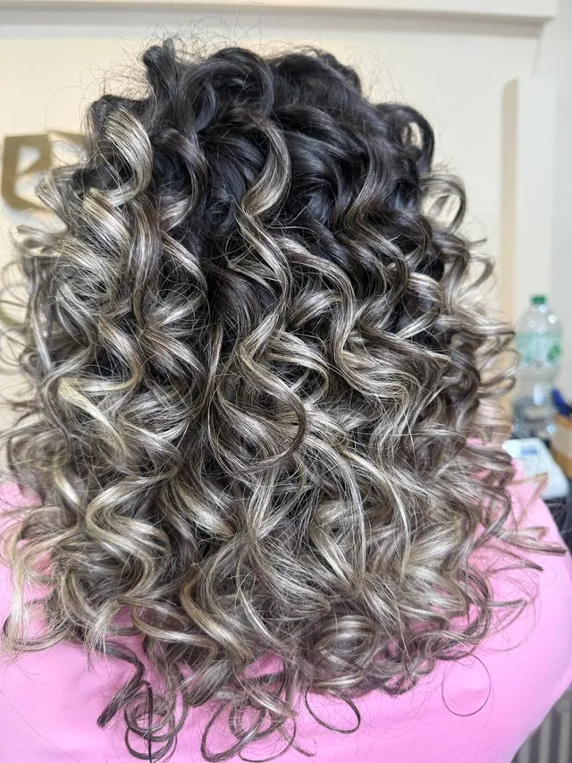 Silver-blonde ringlet curls